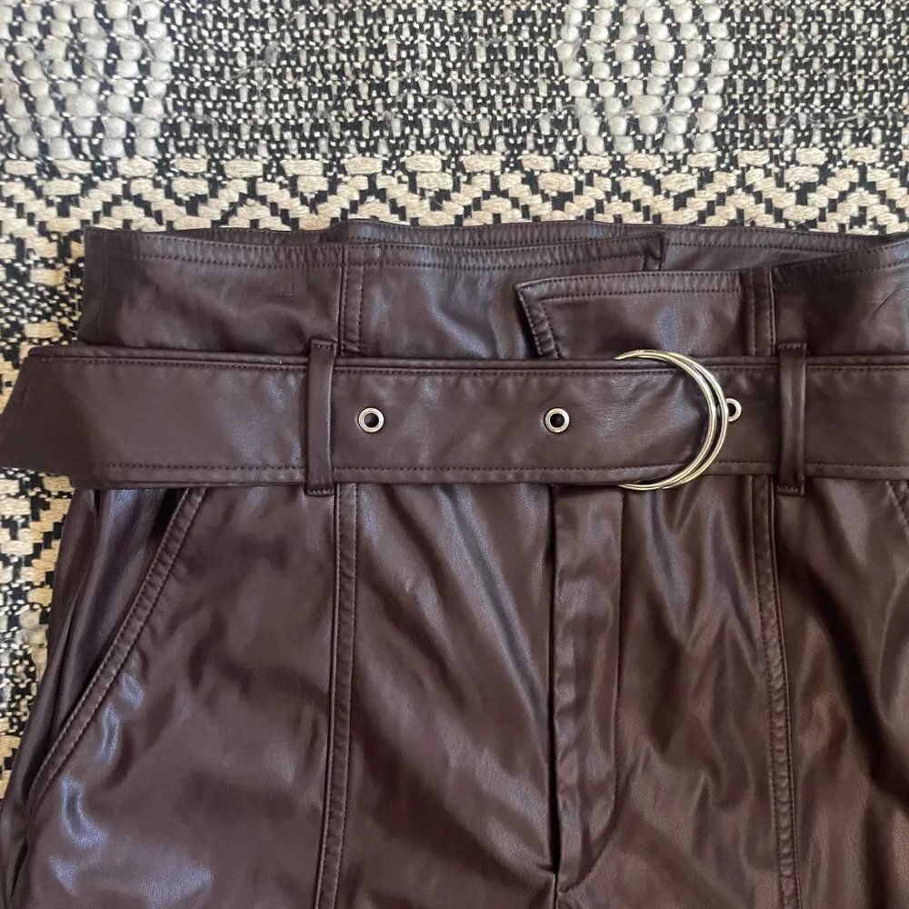 Marissa Webb x RTR Split-Hem Faux Leather Pants – Purple – Size 6 - Picture 7 of 10